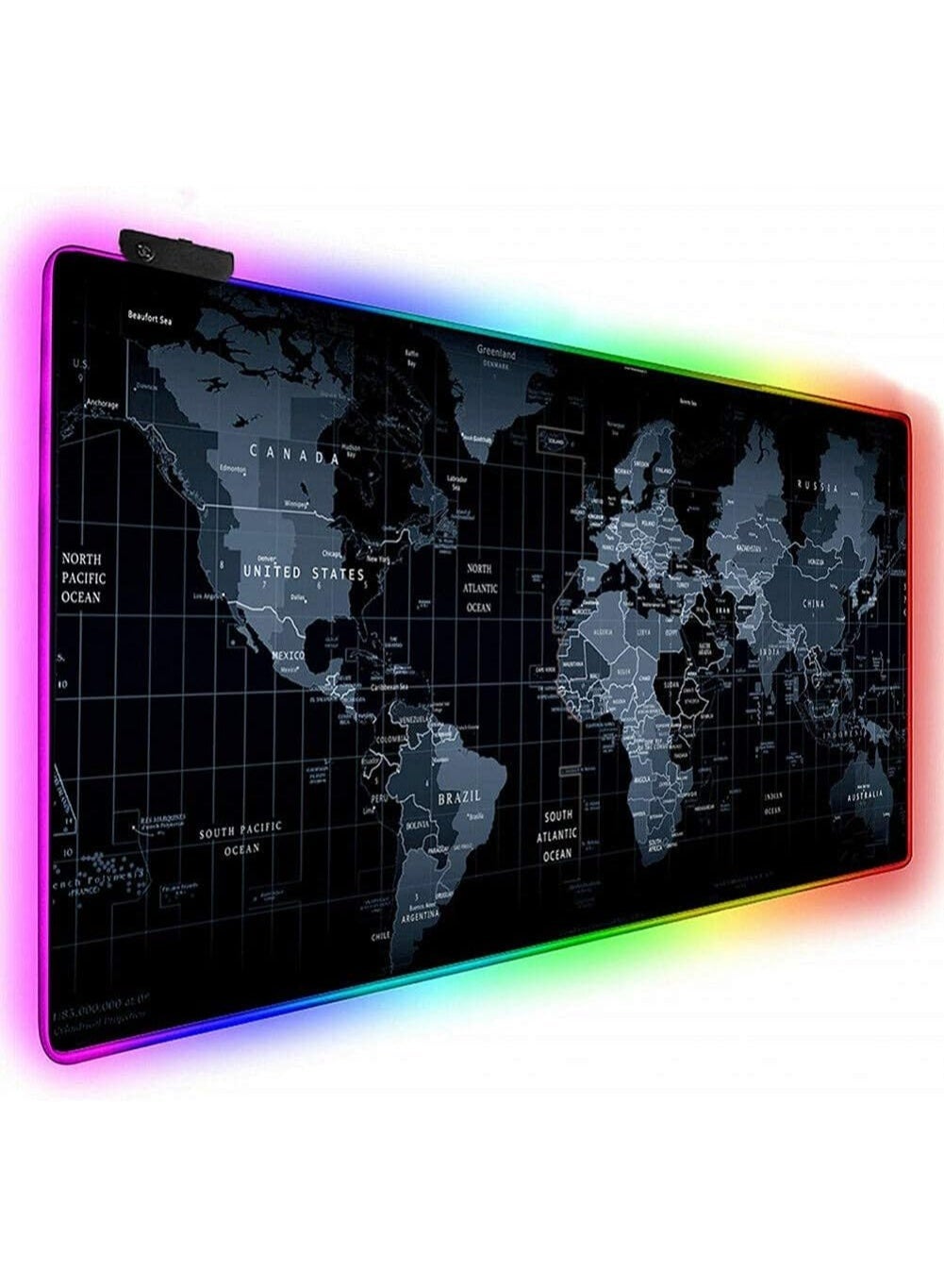 ناما Nama Rgb Mouse Pad Gamer Computer Led Lighting Usb Large World Map Mousepad usb 40x90cm
